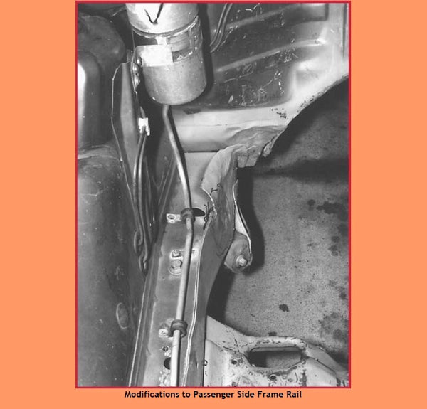Volvo 700 V-8, Modifications to Passenger Side Frame Rail